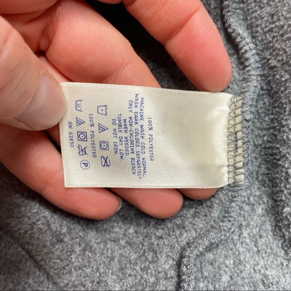 Lands’ End full zip fleece hooded full zip gray jacket boys girls‎  youth large